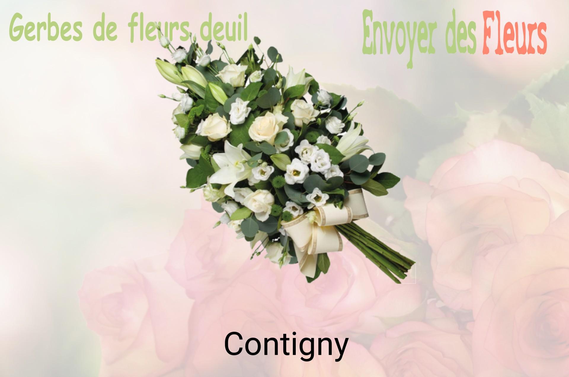 Gerbe de fleurs de deuil livrée à Contigny
